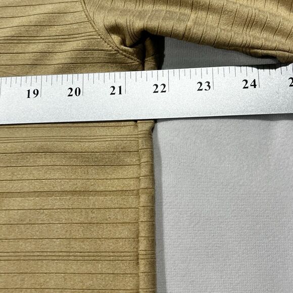 Nike Tiger Woods Men Golf Polo‎ 1/4 Zip Brown Beige Striped Shirt Size Large - Picture 8 of 8